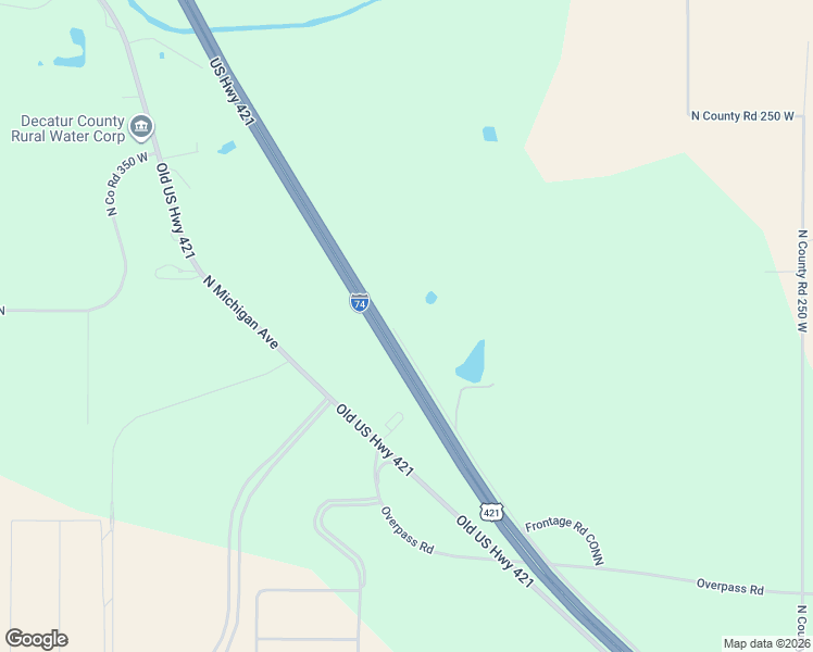 map of restaurants, bars, coffee shops, grocery stores, and more near 3168 West Interstate 74 Frontage Road in Greensburg