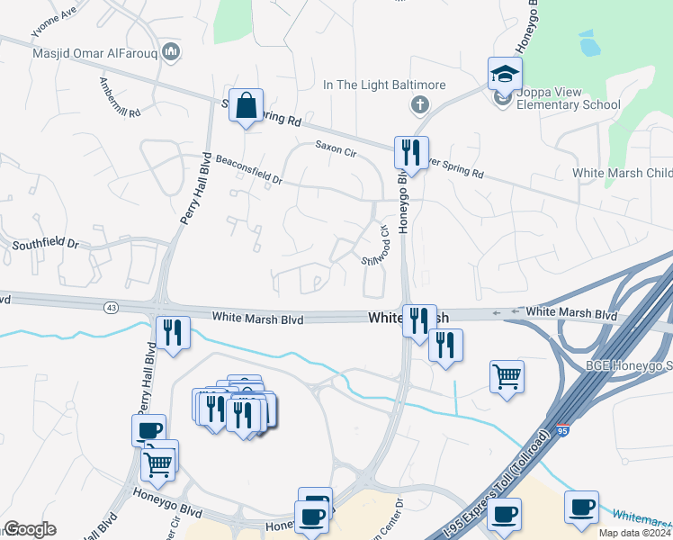 map of restaurants, bars, coffee shops, grocery stores, and more near 3 Burbage Court in Nottingham
