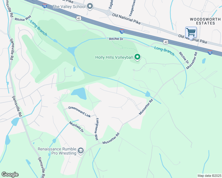 map of restaurants, bars, coffee shops, grocery stores, and more near 10244 Royal Saint Andrews Place in Ijamsville