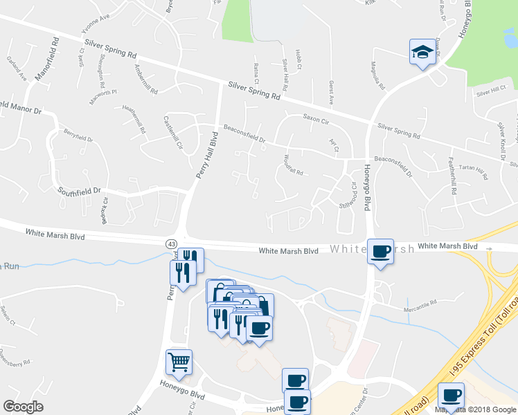 map of restaurants, bars, coffee shops, grocery stores, and more near 53 Millwheel Court in Nottingham