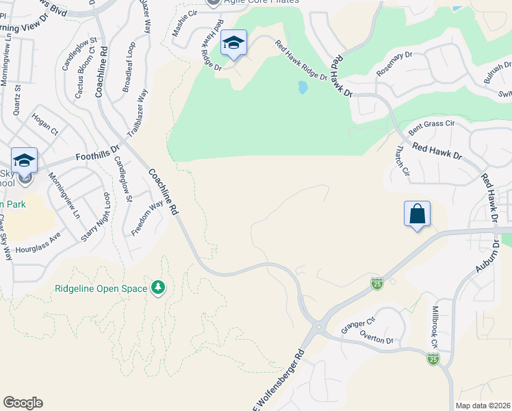 map of restaurants, bars, coffee shops, grocery stores, and more near 1288 Oleander Street in Castle Rock