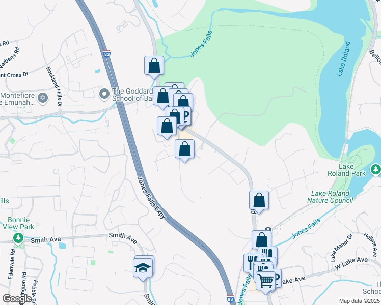 map of restaurants, bars, coffee shops, grocery stores, and more near 1410 Walnut Avenue in Baltimore