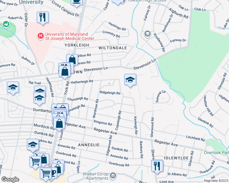 map of restaurants, bars, coffee shops, grocery stores, and more near 816 Ridgeleigh Road in Baltimore