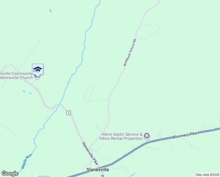 map of restaurants, bars, coffee shops, grocery stores, and more near 529 Braddock School Road in Slanesville