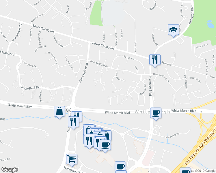 map of restaurants, bars, coffee shops, grocery stores, and more near 23 Millwheel Court in Nottingham