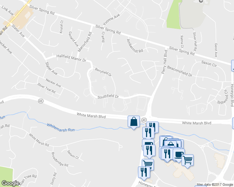 map of restaurants, bars, coffee shops, grocery stores, and more near 8205 Berryfield Drive in Nottingham