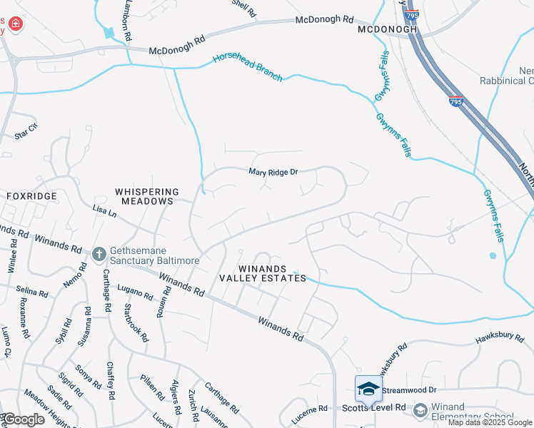 map of restaurants, bars, coffee shops, grocery stores, and more near 4 Thyme Court in Randallstown