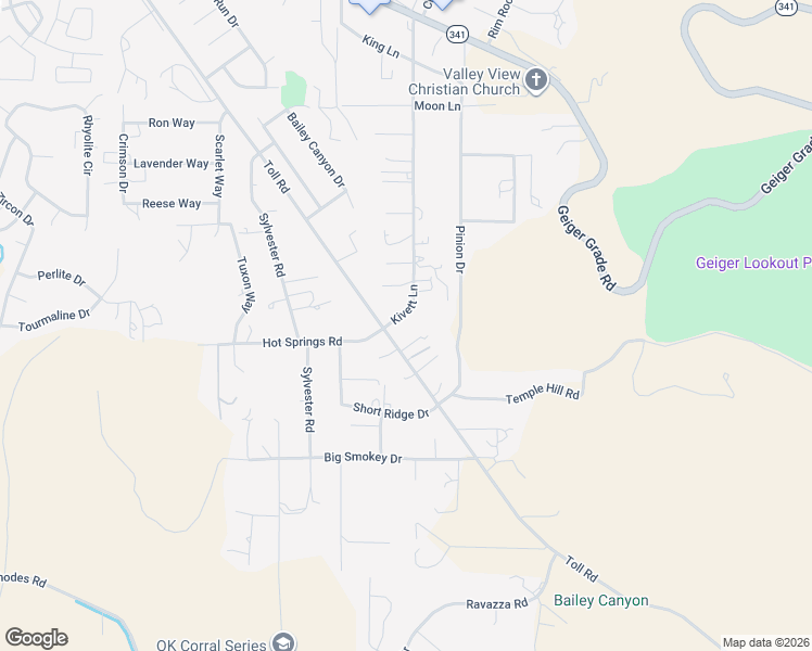 map of restaurants, bars, coffee shops, grocery stores, and more near 15480 Kivett Lane in Reno