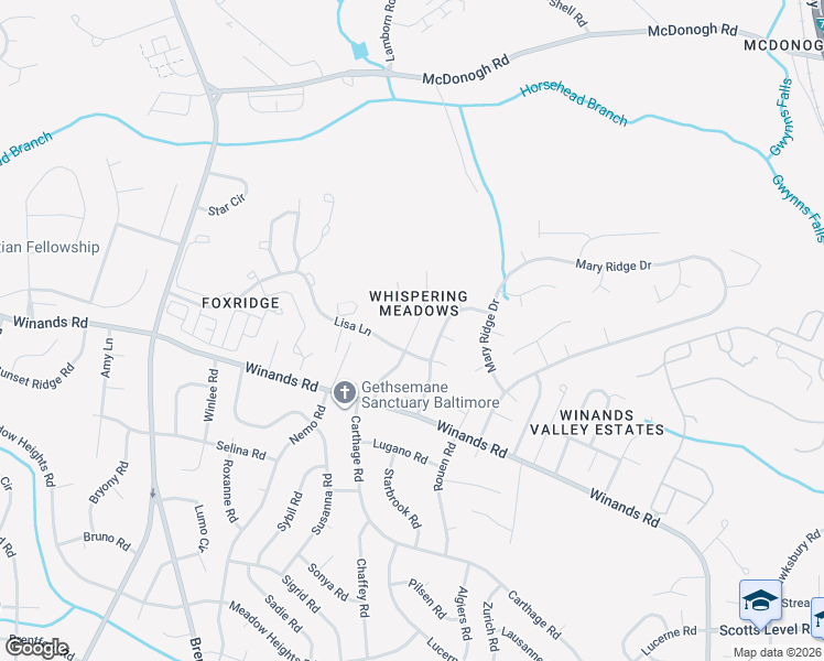map of restaurants, bars, coffee shops, grocery stores, and more near 3935 Whispering Meadow Drive in Randallstown