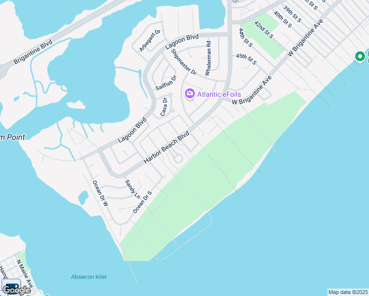 map of restaurants, bars, coffee shops, grocery stores, and more near 27 Coquille Beach Drive in Brigantine