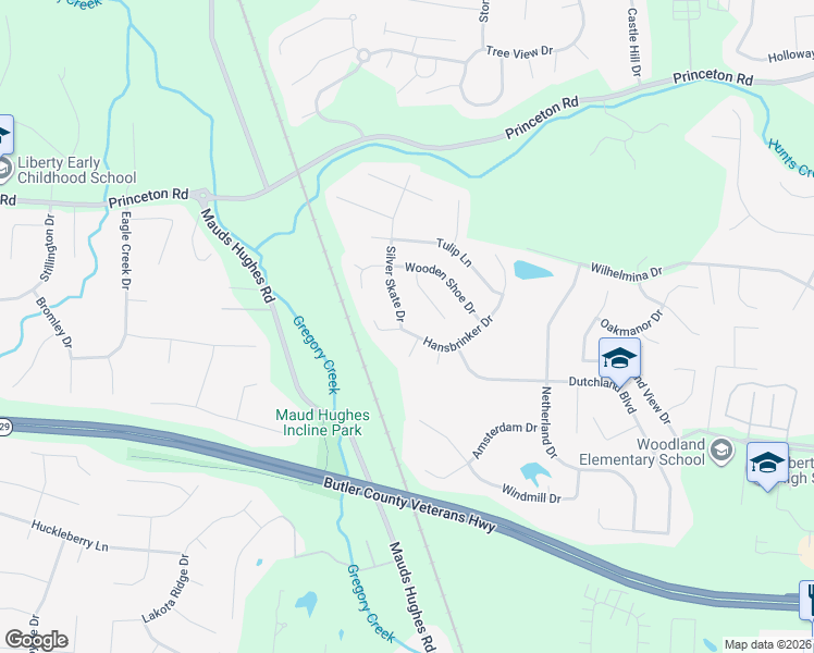 map of restaurants, bars, coffee shops, grocery stores, and more near 6549 Hansbrinker Drive in Butler County