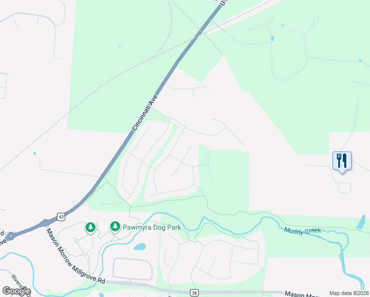 map of restaurants, bars, coffee shops, grocery stores, and more near 3727 Normandy Court in Lebanon