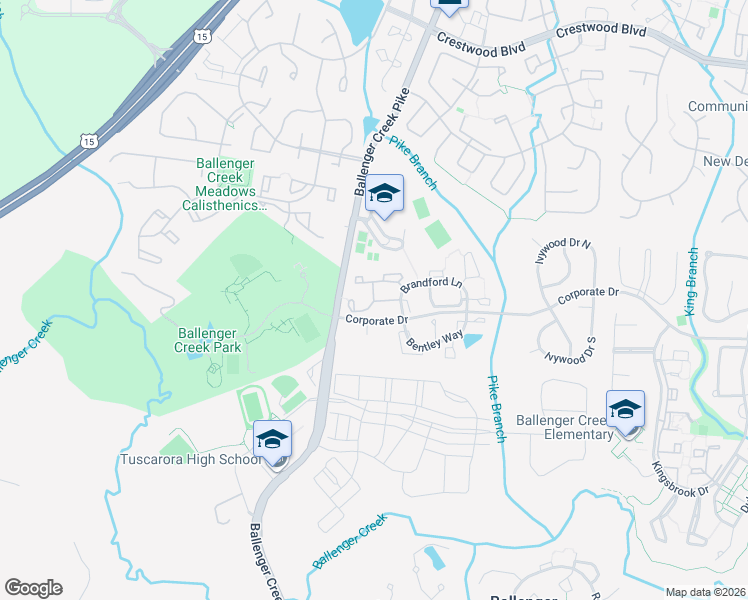 map of restaurants, bars, coffee shops, grocery stores, and more near 5302 Talladega Court in Frederick