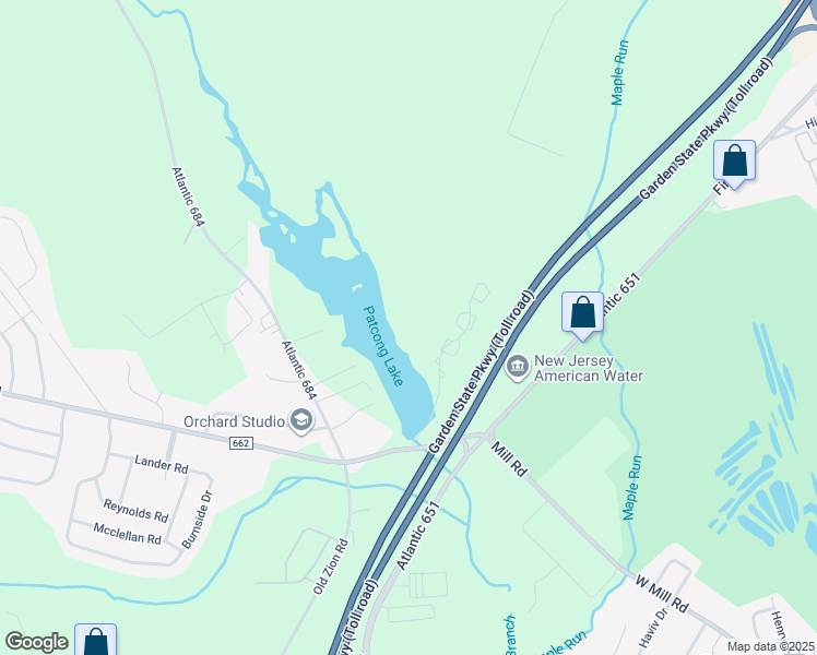 map of restaurants, bars, coffee shops, grocery stores, and more near 2 Golden Court in Egg Harbor Township