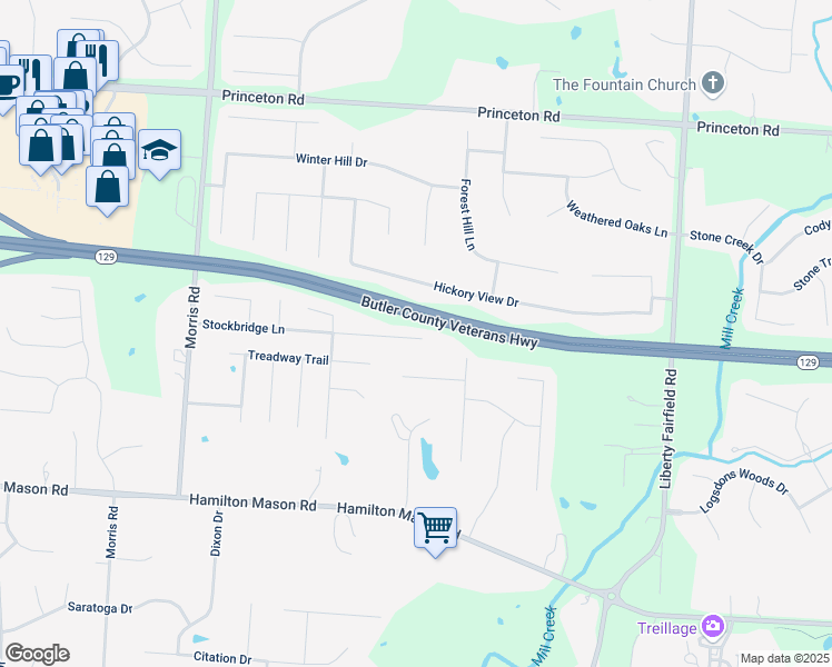 map of restaurants, bars, coffee shops, grocery stores, and more near 3904 Jocelyn Drive in Hamilton