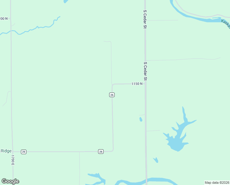 map of restaurants, bars, coffee shops, grocery stores, and more near 1143 North 1800 East Road in Shelbyville