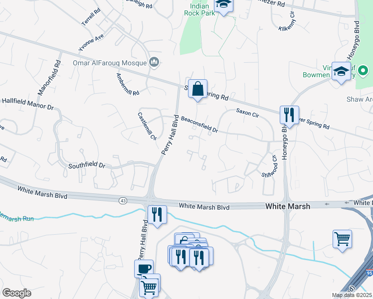 map of restaurants, bars, coffee shops, grocery stores, and more near 32 Millbridge Court in Nottingham