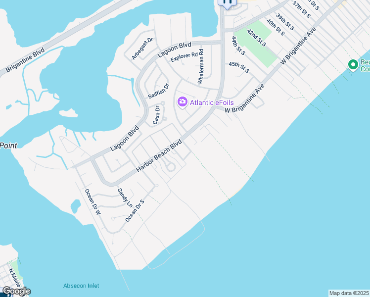 map of restaurants, bars, coffee shops, grocery stores, and more near 12 Ross Drive East in Brigantine
