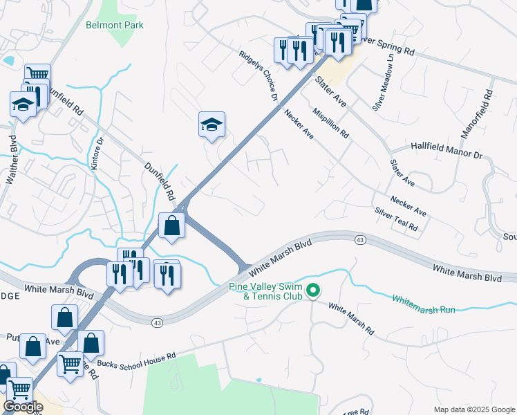 map of restaurants, bars, coffee shops, grocery stores, and more near 4310 Klosterman Avenue in Nottingham