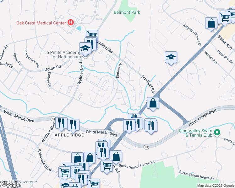 map of restaurants, bars, coffee shops, grocery stores, and more near 15 Winfrey Court in Nottingham