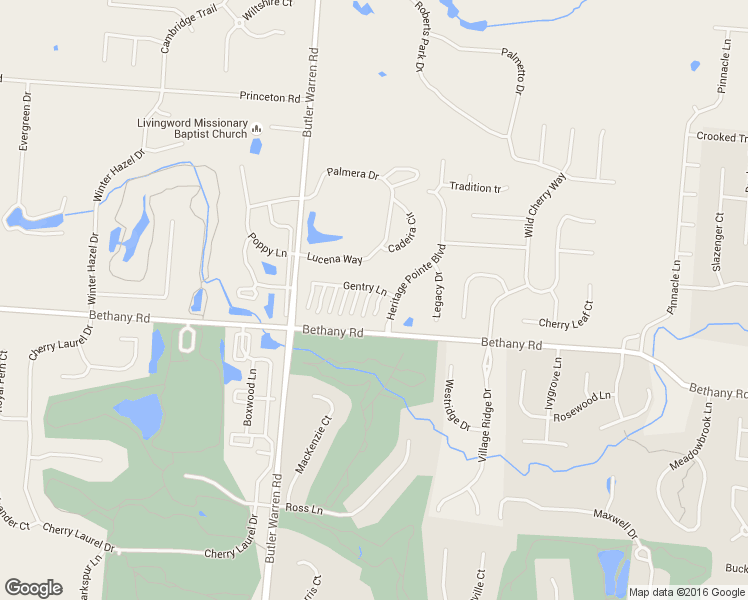 map of restaurants, bars, coffee shops, grocery stores, and more near 6821 Gentry Lane in Mason