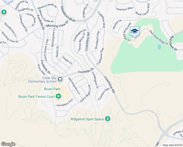 map of restaurants, bars, coffee shops, grocery stores, and more near 1747 Candleglow Street in Castle Rock