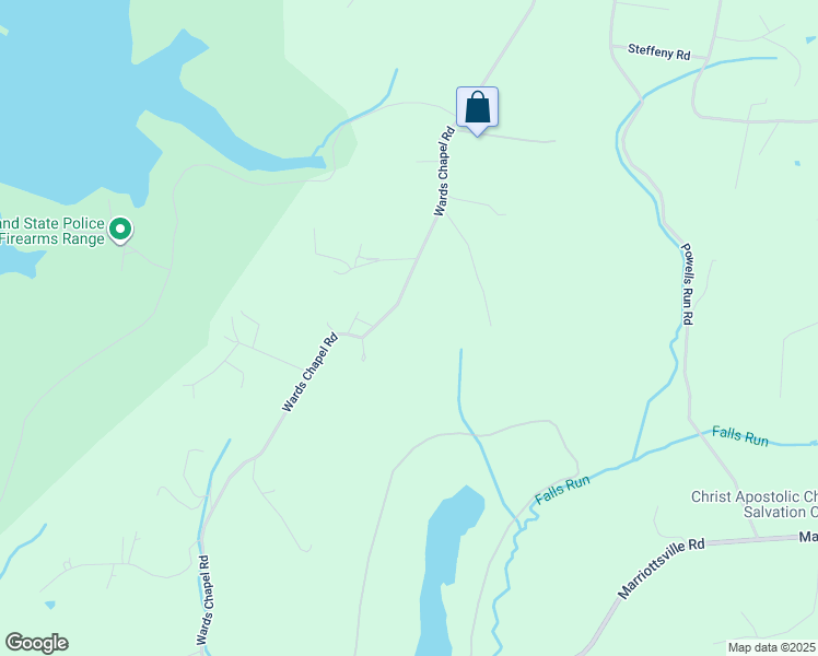 map of restaurants, bars, coffee shops, grocery stores, and more near 4105 Wards Chapel Road in Marriottsville