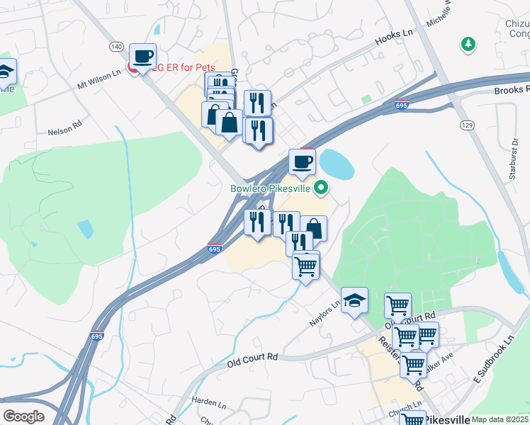 map of restaurants, bars, coffee shops, grocery stores, and more near in 