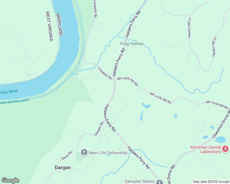 map of restaurants, bars, coffee shops, grocery stores, and more near 2519 Harpers Ferry Road in Sharpsburg
