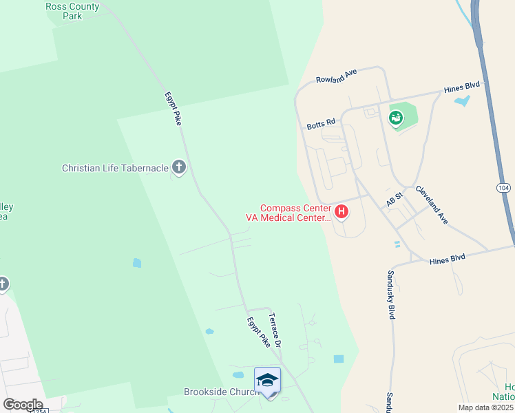 map of restaurants, bars, coffee shops, grocery stores, and more near 2930 Egypt Pike in Chillicothe