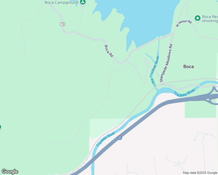map of restaurants, bars, coffee shops, grocery stores, and more near Boca Dam Reservoir Road in Truckee