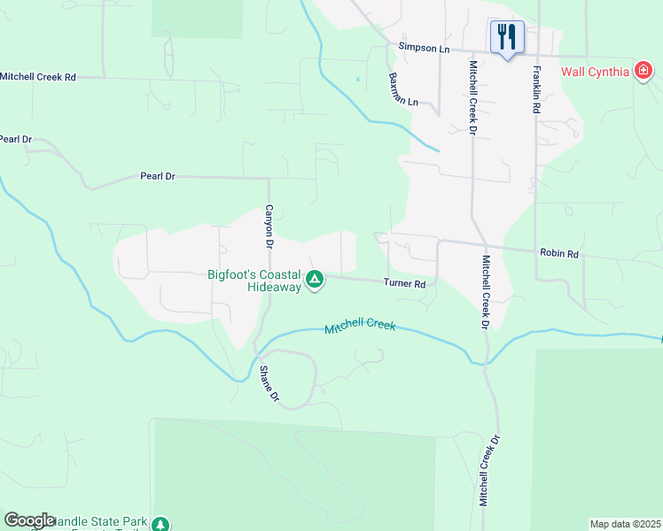 map of restaurants, bars, coffee shops, grocery stores, and more near 31050 Turner Road in Fort Bragg