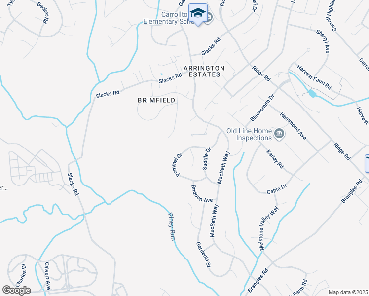 map of restaurants, bars, coffee shops, grocery stores, and more near 7258 Pommel Drive in Sykesville