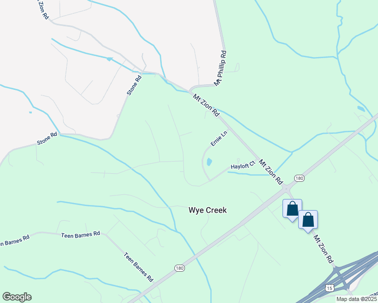 map of restaurants, bars, coffee shops, grocery stores, and more near 5511 Hayloft Court in Frederick