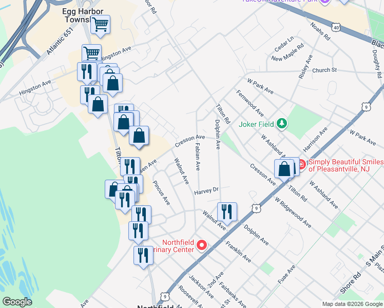 map of restaurants, bars, coffee shops, grocery stores, and more near 136 Fabian Avenue in Northfield