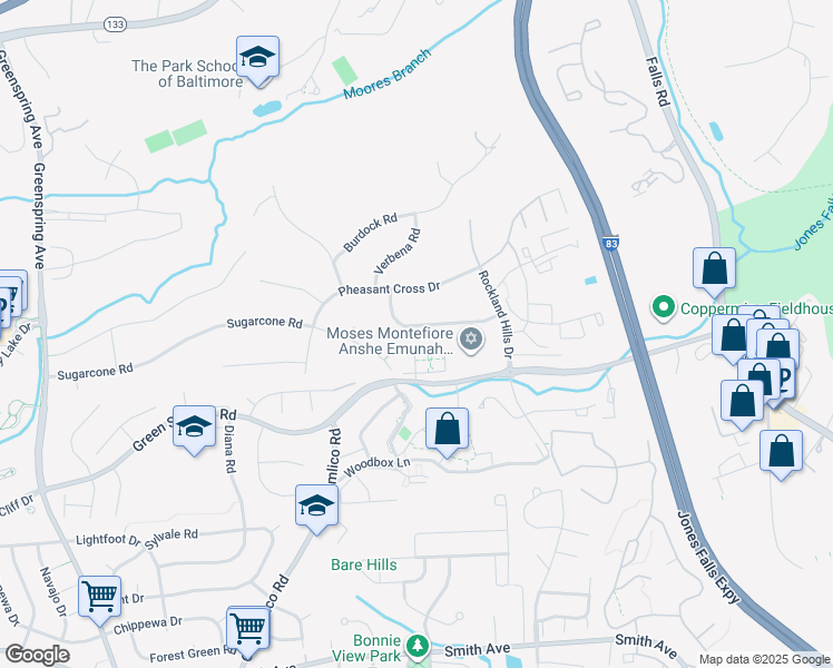 map of restaurants, bars, coffee shops, grocery stores, and more near 2019 Jolly Road in Baltimore