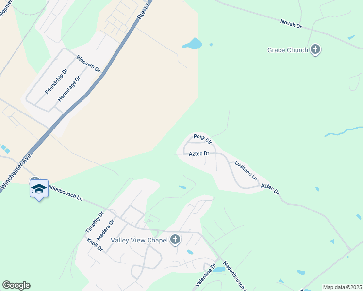 map of restaurants, bars, coffee shops, grocery stores, and more near 222 Pony Circle in Martinsburg