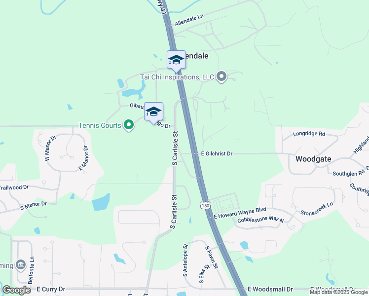 map of restaurants, bars, coffee shops, grocery stores, and more near 6649-6699 South US Highway 41 in Terre Haute