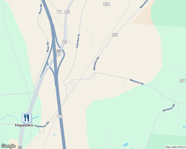 map of restaurants, bars, coffee shops, grocery stores, and more near 23 Hopetown Road in Chillicothe