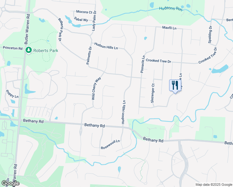 map of restaurants, bars, coffee shops, grocery stores, and more near 6424 Cedar Creek Ct in Mason