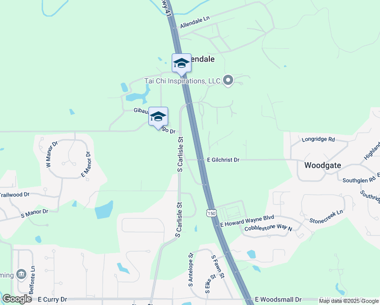 map of restaurants, bars, coffee shops, grocery stores, and more near 6649-6699 South US Highway 41 in Terre Haute