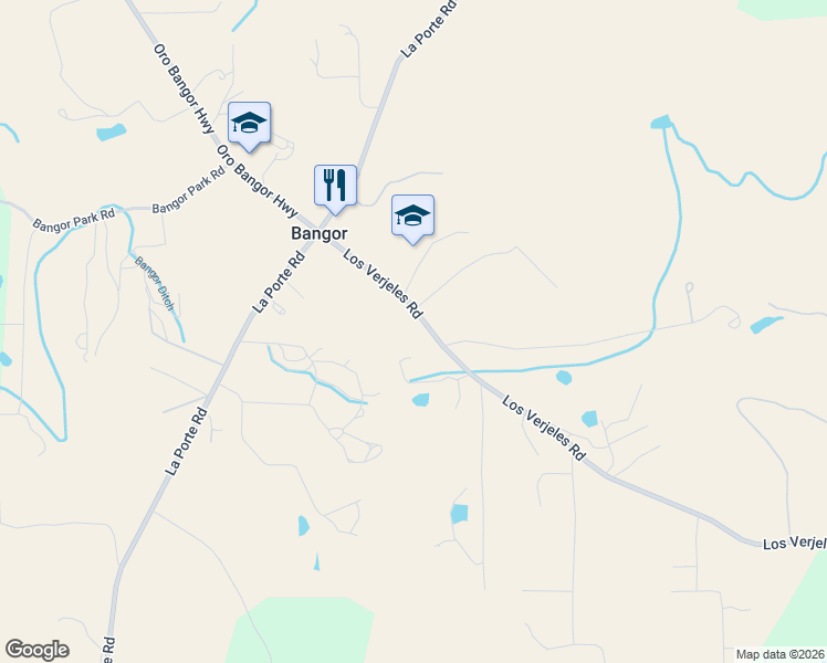 map of restaurants, bars, coffee shops, grocery stores, and more near 112 Los Verjeles Road in Bangor