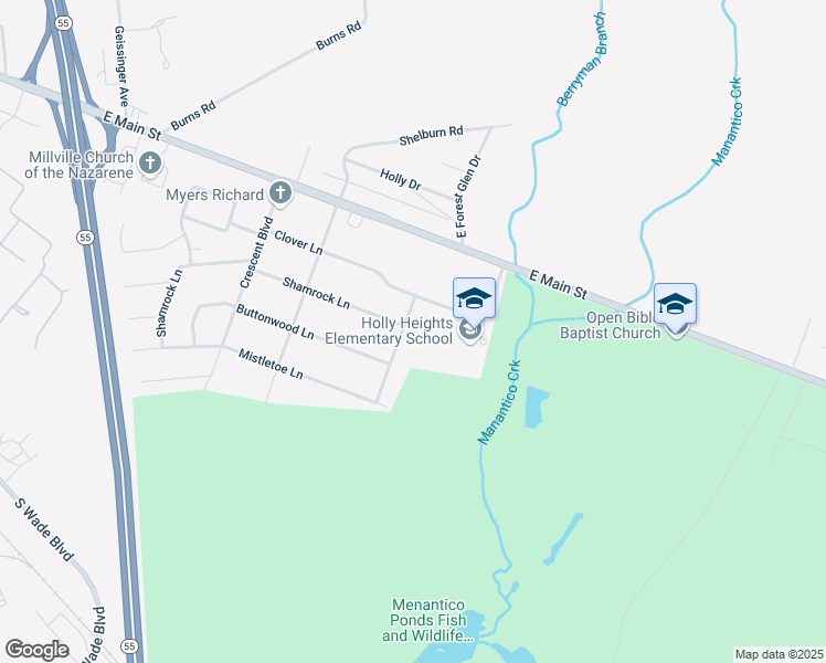 map of restaurants, bars, coffee shops, grocery stores, and more near 117 Hazel Boulevard in Millville
