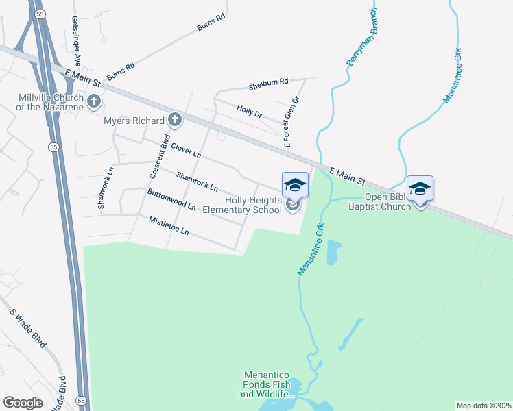 map of restaurants, bars, coffee shops, grocery stores, and more near 117 Hazel Boulevard in Millville