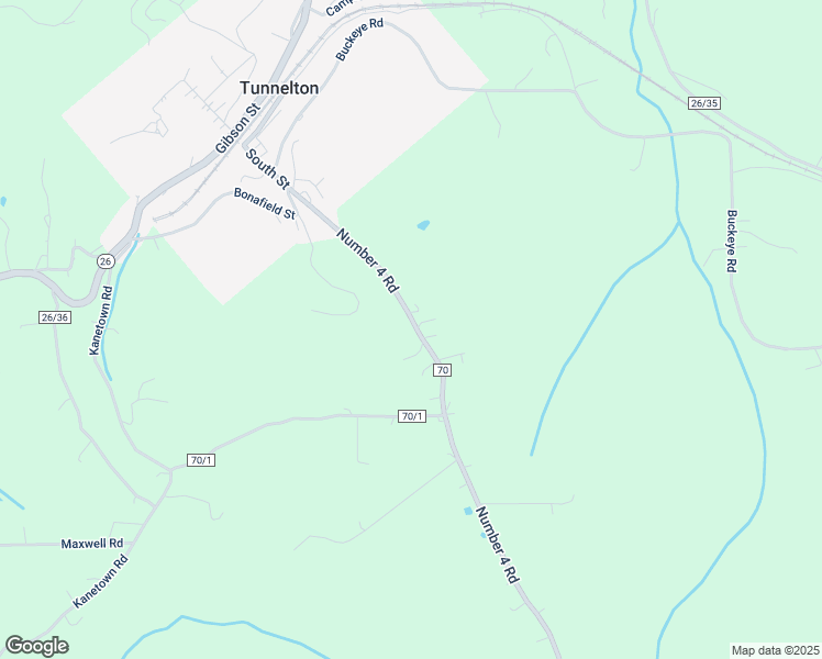 map of restaurants, bars, coffee shops, grocery stores, and more near 2021 Number 4 Road in Tunnelton