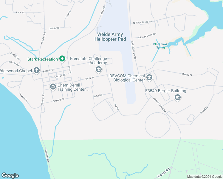map of restaurants, bars, coffee shops, grocery stores, and more near Otto Road in Edgewood
