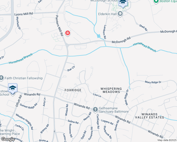 map of restaurants, bars, coffee shops, grocery stores, and more near 4334 Breeders Cup Circle in Randallstown