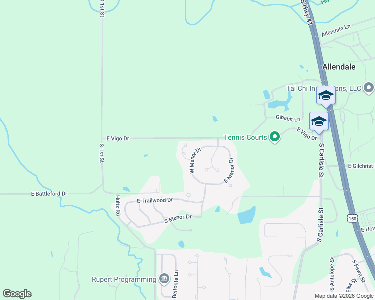 map of restaurants, bars, coffee shops, grocery stores, and more near 500-598 Grayburn Ct in Terre Haute