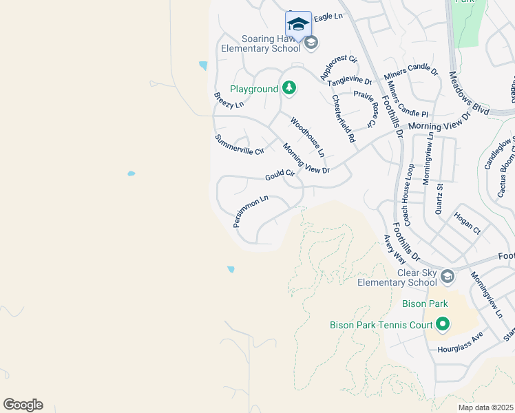 map of restaurants, bars, coffee shops, grocery stores, and more near 4959 Persimmon Lane in Castle Rock