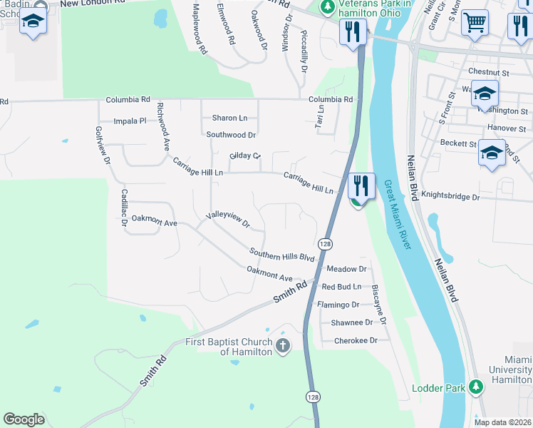 map of restaurants, bars, coffee shops, grocery stores, and more near 184 Edmonton Place in Hamilton